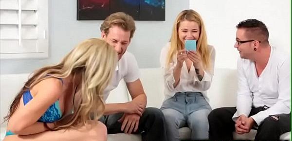  Game night turns into fuck night for Alina West and fucked fam